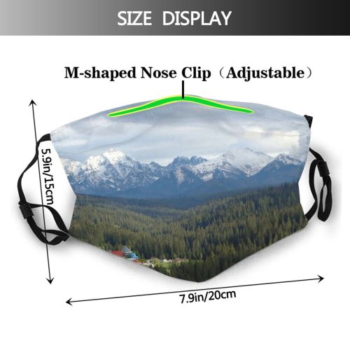 yanfind Ice Glacier Daylight Frost Sight Frosty Mountain Beauty Snowy Icy Forest Clouds Dust Washable Reusable Filter and Reusable Mouth Warm Windproof Cotton Face