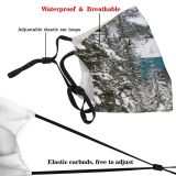 yanfind Winter Louise Lake Winter Wilderness Geological Mountain Snow Landforms Tree Mountainous Forests Dust Washable Reusable Filter and Reusable Mouth Warm Windproof Cotton Face