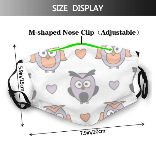 yanfind Bird Stylized Peach Cute Big Scrapbooking Seamless Trendy Wildlife Kid Pastel Cloth Dust Washable Reusable Filter and Reusable Mouth Warm Windproof Cotton Face