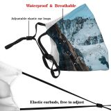yanfind Ice Glacier Frosty Mountain Snowy Icy Daytime Peaks Frozen Scenery Capped Altitude Dust Washable Reusable Filter and Reusable Mouth Warm Windproof Cotton Face