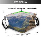 yanfind Idyllic Sight Hike Stacked Mountain Clouds Tourism Scenery Mountains Peak Beautiful Valley Dust Washable Reusable Filter and Reusable Mouth Warm Windproof Cotton Face