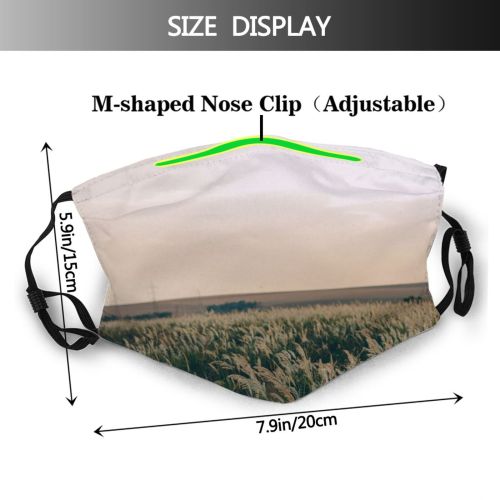 yanfind Idyllic Farm Field Clouds Daytime Tranquil Scenery Grass Outdoors Sky Peaceful Outside Dust Washable Reusable Filter and Reusable Mouth Warm Windproof Cotton Face