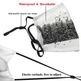 yanfind Winter Christmas Winter Woody Plant Ice Snow Forest Season Tree Blizzard Biome Dust Washable Reusable Filter and Reusable Mouth Warm Windproof Cotton Face