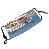 yanfind Transportation Waterway Sea Yatch Harbour Mersin Ship Vehicle Transport Vacation Tree Boating Dust Washable Reusable Filter and Reusable Mouth Warm Windproof Cotton Face