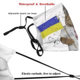 yanfind Country Isolated Cossack Fashion Cat Cute Flag Independence Celebrate Patriotic Embroidery Labor Dust Washable Reusable Filter and Reusable Mouth Warm Windproof Cotton Face
