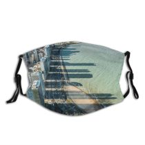 yanfind Lake Transportation Daylight Shadows Downtown Michigan Waves Road Beach Hotels Urban Buildings Dust Washable Reusable Filter and Reusable Mouth Warm Windproof Cotton Face
