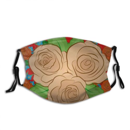 yanfind Abstract Decor Artwork Flora Swirl Regular Seamless Classic Beauty Ornamental Summer Doodle Dust Washable Reusable Filter and Reusable Mouth Warm Windproof Cotton Face