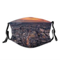 yanfind Idyllic Perspective Shot Town Afterglow Sunset Landmark Downtown Sight Clouds Tranquil Drone Dust Washable Reusable Filter and Reusable Mouth Warm Windproof Cotton Face