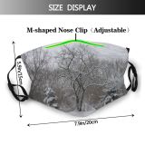 yanfind Winter Winter Natural Atmospheric Landscape Branch Snow Tree Frost Trees Freezing Silouette Dust Washable Reusable Filter and Reusable Mouth Warm Windproof Cotton Face