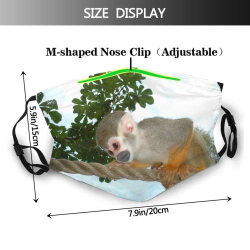 yanfind Vertebrate Monkey Primate Tail Titi Fawn Wildlife Adaptation Dust Washable Reusable Filter and Reusable Mouth Warm Windproof Cotton Face