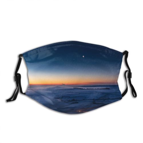 yanfind Dawn Castleton Atmospheric Ice Glowing Dramatic Jupiter Mood Hill Landscape Majestic Outer Dust Washable Reusable Filter and Reusable Mouth Warm Windproof Cotton Face