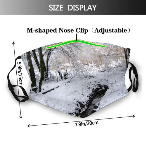 yanfind Winter Winter Natural Landscape Ice Ice Branch Snow Holland Tree Frost Season Dust Washable Reusable Filter and Reusable Mouth Warm Windproof Cotton Face