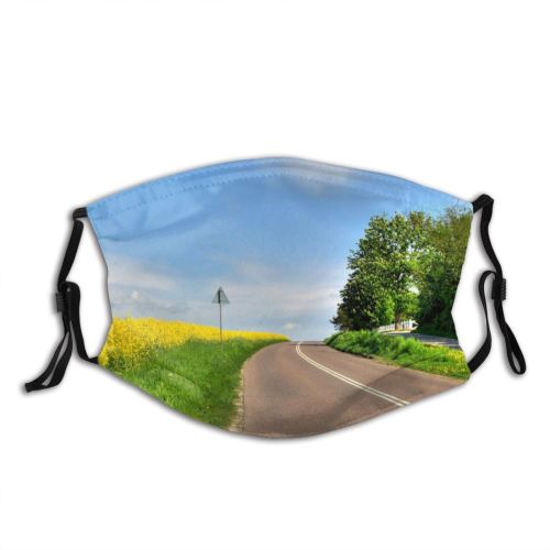 yanfind Rape HDR Field Scenery Spring Sky Field Natural Spring Landscape Sky Street Dust Washable Reusable Filter and Reusable Mouth Warm Windproof Cotton Face