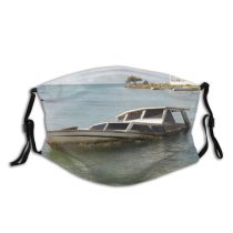 yanfind Rodrigues Vehicle Boating Sun Boat Sea Sky Island Sink Wreck Spider Speedboat Dust Washable Reusable Filter and Reusable Mouth Warm Windproof Cotton Face