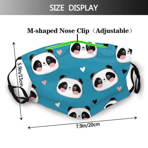 yanfind Abstract Lovely Silhouettes Cute Colorful Seamless Wildlife Child Bear Baby Design Beautiful Dust Washable Reusable Filter and Reusable Mouth Warm Windproof Cotton Face