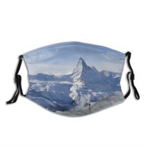 yanfind Swiss Matterhorn Winter Massif Winter Glacier Geological Mountain Sky Snow Mountain Landforms Dust Washable Reusable Filter and Reusable Mouth Warm Windproof Cotton Face