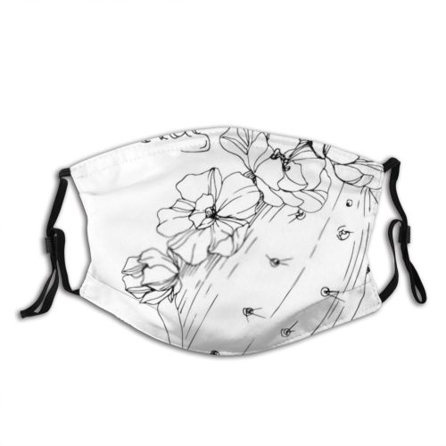 yanfind Cacti Spring Flower Garden Flora Bud Meadow Wildflower Plant Cactus Rustic Art Dust Washable Reusable Filter and Reusable Mouth Warm Windproof Cotton Face