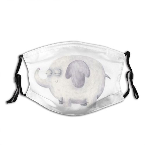 yanfind Isolated Smile Elephant Safari Fashion Little Cute Nursery Wildlife Kid Doodle Child Dust Washable Reusable Filter and Reusable Mouth Warm Windproof Cotton Face