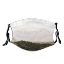 yanfind Idyllic Pine Mountain Clouds Tranquil Scenery Mountains Rural Misty Trees Hazy Outdoors Dust Washable Reusable Filter and Reusable Mouth Warm Windproof Cotton Face