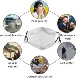 yanfind Winter Texture Property Smooth Grey Snow Dust Washable Reusable Filter and Reusable Mouth Warm Windproof Cotton Face