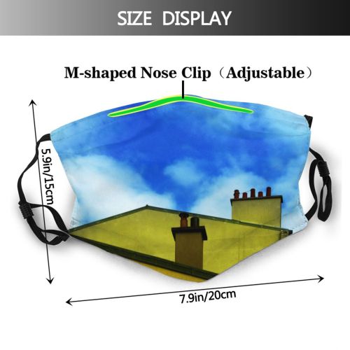yanfind Cloud Roof Sky Architecture Sky Architecture Classic Cumulus Modern Chimney Construction Roofs Dust Washable Reusable Filter and Reusable Mouth Warm Windproof Cotton Face