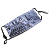 yanfind Winter Winter Natural Growth Stairs Ice Snow Forest Tree Forest Frost Biome Dust Washable Reusable Filter and Reusable Mouth Warm Windproof Cotton Face