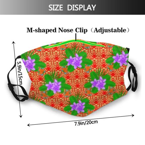 yanfind  Primula Feminine Fashion Botany Flower Hibiscus Spring Vintage Garden Flora Blooming Dust Washable Reusable Filter and Reusable Mouth Warm Windproof Cotton Face