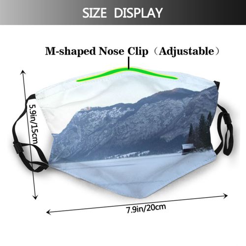 yanfind Winter Landforms Lake Mountain Sky Range Highland Mountainous Alps Winter Freezing Snow Dust Washable Reusable Filter and Reusable Mouth Warm Windproof Cotton Face