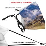 yanfind Ice Glacier Daylight Mountain Clouds Altitude High Mountains Peak Winter Grass Snow Dust Washable Reusable Filter and Reusable Mouth Warm Windproof Cotton Face