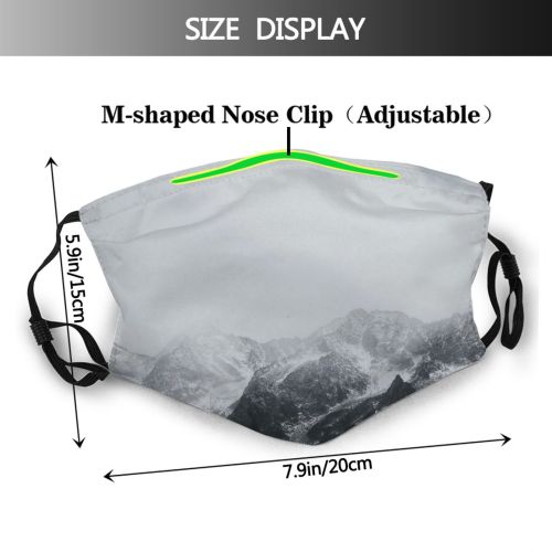 yanfind Ice Sunset Dawn Hike Mountain Clouds High Mountains Peak Winter Valley Alps Dust Washable Reusable Filter and Reusable Mouth Warm Windproof Cotton Face