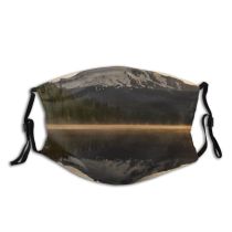 yanfind Idyllic Reflective Lake Calm Dawn Mountain Clouds Tranquil Scenery Capped Breathtaking Beautiful Dust Washable Reusable Filter and Reusable Mouth Warm Windproof Cotton Face