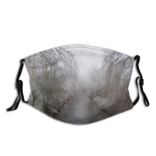 yanfind Winter Mist Natural Winter Atmospheric Netherlands Fog Landscape Sky Comp Branch River Dust Washable Reusable Filter and Reusable Mouth Warm Windproof Cotton Face