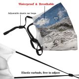 yanfind Landforms Ice Stunning Glacier Amazing Daylight Frost Hike Mountain Panorama Icy Geological Dust Washable Reusable Filter and Reusable Mouth Warm Windproof Cotton Face