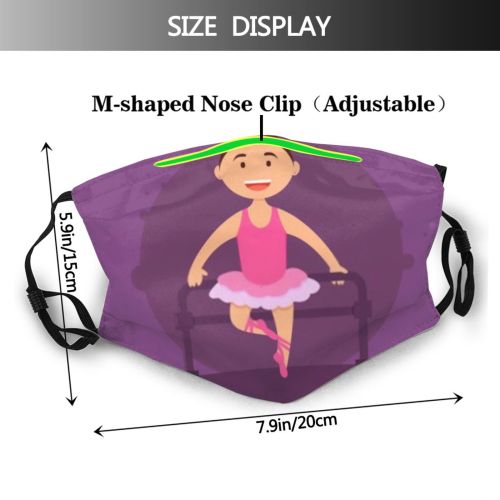 yanfind Lilac Young Fashion Cute Hobbies Classic Ballet Dress Child Action Dancer Design Dust Washable Reusable Filter and Reusable Mouth Warm Windproof Cotton Face