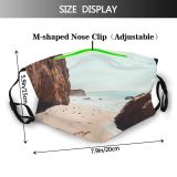 yanfind Idyllic Tropical Coast Daylight Waves Sea Beach Tranquil Island Cliff Misty Hazy Dust Washable Reusable Filter and Reusable Mouth Warm Windproof Cotton Face