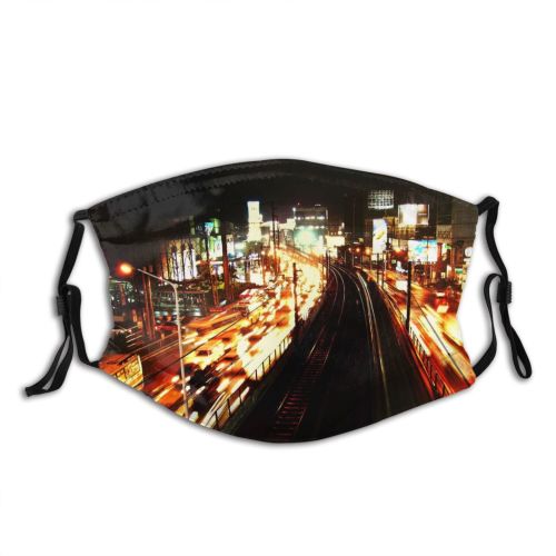 yanfind Traffic Night Settlement Transport Area Lights City Night Classic Technology Phillipines Metropolitan Dust Washable Reusable Filter and Reusable Mouth Warm Windproof Cotton Face