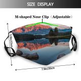 yanfind Lake Golden Calm Sunset Reflections Mountain Forest Clouds Majestic Scene Mountains Trees Dust Washable Reusable Filter and Reusable Mouth Warm Windproof Cotton Face