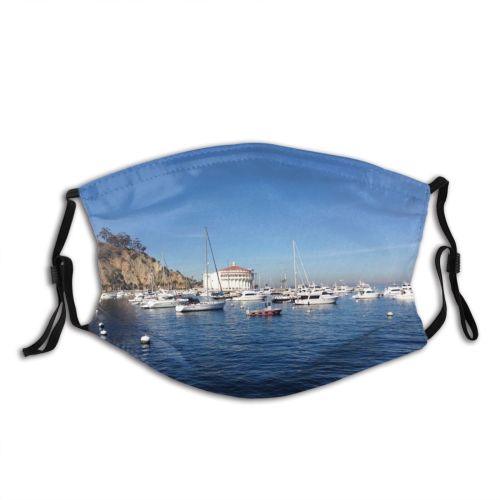 yanfind Marina Casino Cloud Landforms Mountain Sky Santa Sea Ocean Mountainous Catalina Dust Washable Reusable Filter and Reusable Mouth Warm Windproof Cotton Face