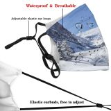 yanfind Ice Louise America Range Landscape Frozen Banff Rocky Snow Place Alberta Mountains Dust Washable Reusable Filter and Reusable Mouth Warm Windproof Cotton Face