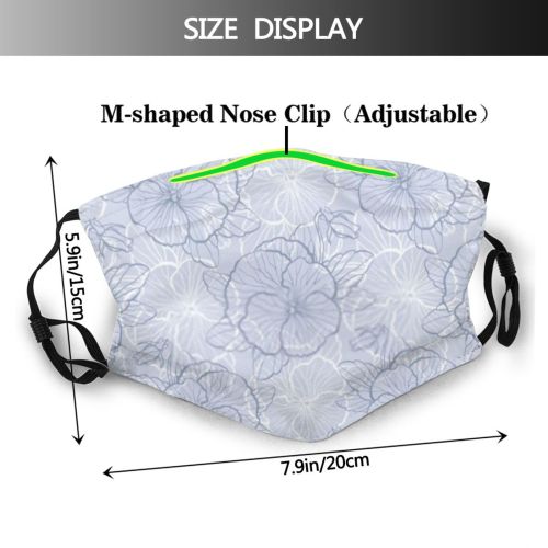 yanfind Abstract Garden Decor Flora Cute Seamless Natural Summer Vintage Ornament Blossom Design Dust Washable Reusable Filter and Reusable Mouth Warm Windproof Cotton Face