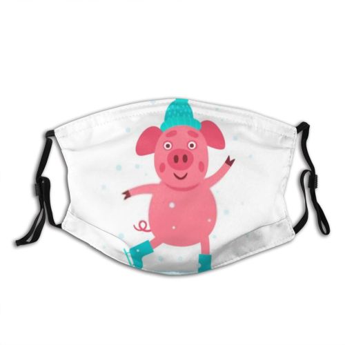 yanfind Isolated Lovely Snow Club Sport Christmas Cute Piggy Active Winter Kid Year Dust Washable Reusable Filter and Reusable Mouth Warm Windproof Cotton Face