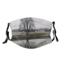 yanfind Winter Landscape Reflection River Sky Tree Tree Morning Natural Winter Atmospheric River Dust Washable Reusable Filter and Reusable Mouth Warm Windproof Cotton Face