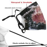 yanfind Winter Rose Plant Flower Frost Winter Freezing Poland Snow Polish Snow Dust Washable Reusable Filter and Reusable Mouth Warm Windproof Cotton Face
