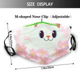 yanfind Isolated Smile Asian Japanese Hanami Cat Cute Fortune Luck Culture Blossom Cherry Dust Washable Reusable Filter and Reusable Mouth Warm Windproof Cotton Face