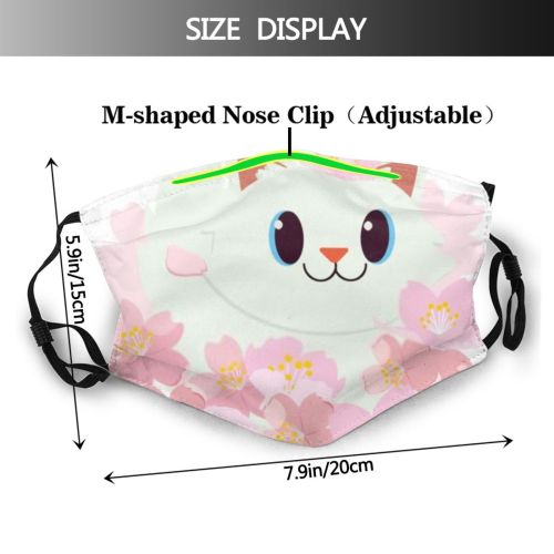 yanfind Isolated Smile Asian Japanese Hanami Cat Cute Fortune Luck Culture Blossom Cherry Dust Washable Reusable Filter and Reusable Mouth Warm Windproof Cotton Face