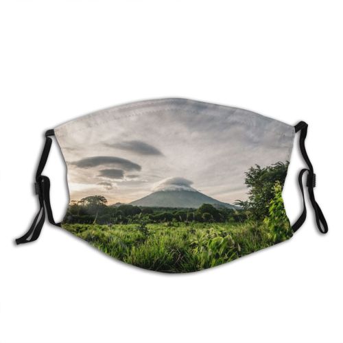 yanfind Idyllic Dawn Greenery Mountain Clouds Tranquil Dramatic Mountains Peak Outdoors Trees Sky Dust Washable Reusable Filter and Reusable Mouth Warm Windproof Cotton Face