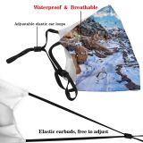 yanfind Ice America Range Landscape Tranquility Peak Tree Evergreen Rocky Place Snow Snowcapped Dust Washable Reusable Filter and Reusable Mouth Warm Windproof Cotton Face