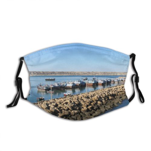 yanfind Coast Marina Ships Resources Shore Sky Iran Waterway Breakwater Chabahar Seaport Sea Dust Washable Reusable Filter and Reusable Mouth Warm Windproof Cotton Face