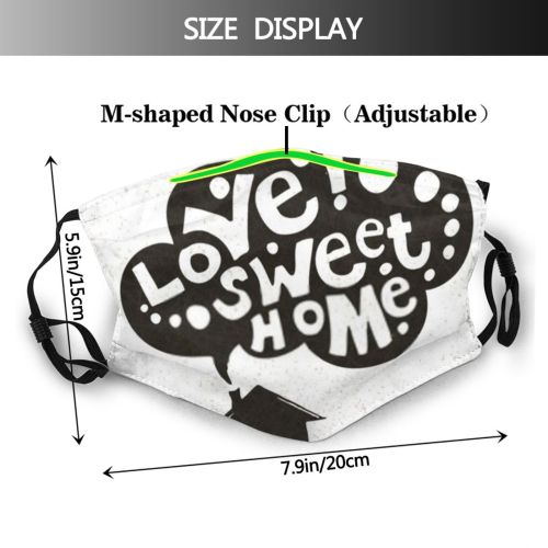 yanfind Country Garden Roof Village Cute Peace Font Summer Doodle Vintage Soft Design Dust Washable Reusable Filter and Reusable Mouth Warm Windproof Cotton Face