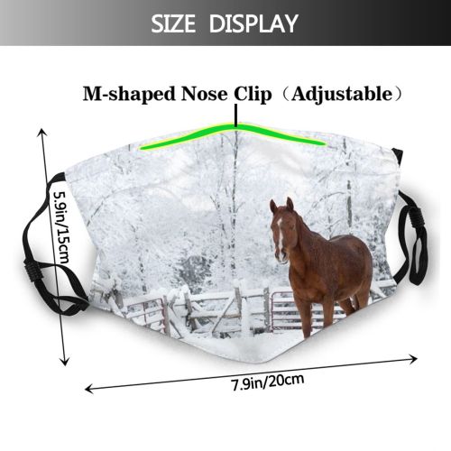 yanfind Fence Snow Canada Ontario Paddock Arabian Outdoors Horse Winter Dust Washable Reusable Filter and Reusable Mouth Warm Windproof Cotton Face